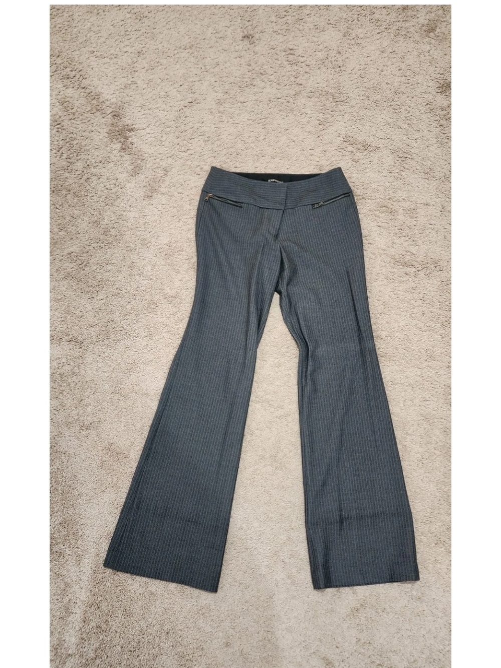 Express Gray Pinstripe Boot Cut Pants